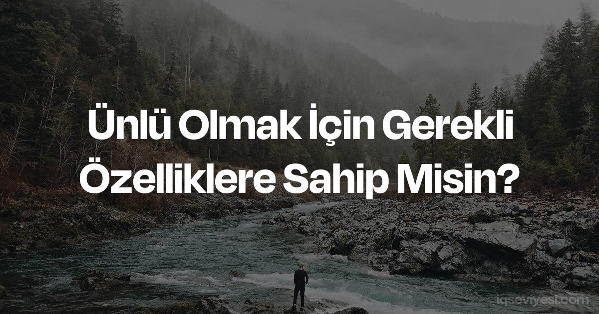 Ünlü olmak İçin gerekli Özelliklere sahip misin? kişilik testi
